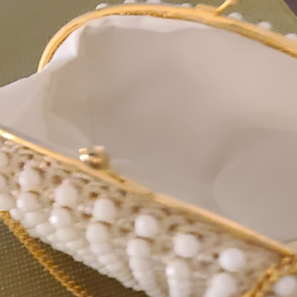 Small beaded evening bag purse pearl - Picture 5 of 7